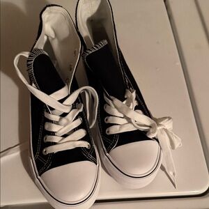 Classic Black and White Canvas Sneakers